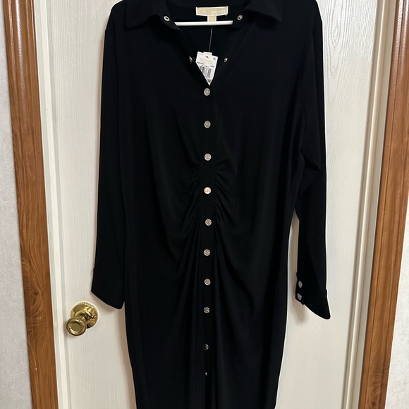 Solid Snap Ruched Mini Dress - Picture 3 of 4